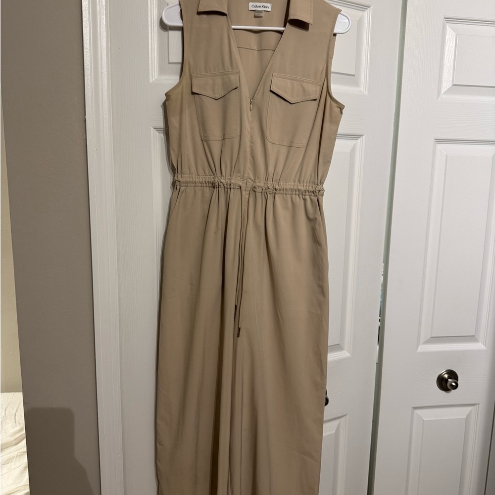 Calvin Klein Beige Collared Top